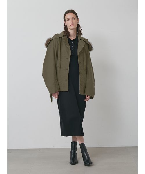 styling/（スタイリング）の「【セットアップ対応】アタッチドフードジャケット（ミリタリージャケット・レディース・カーキ/ベージュ・0/1）」の14枚目の写真