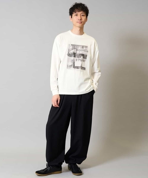 a.v.v（アーヴェヴェ）の「【綿100％】フォトプリントワイドシルエットカットソー　ロンT（Tシャツ/カットソー・メンズ・ホワイト/チャコールグレー・50/46/48/44）」の3枚目の写真