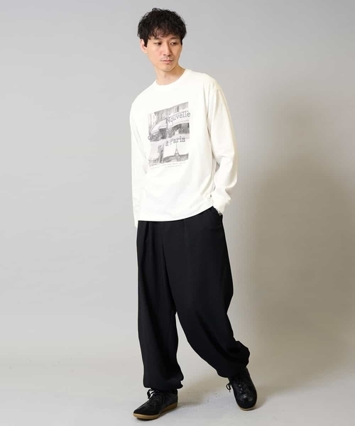 a.v.v（アーヴェヴェ）の「【綿100％】フォトプリントワイドシルエットカットソー　ロンT（Tシャツ/カットソー・メンズ・ホワイト/チャコールグレー・50/46/48/44）」の4枚目の写真
