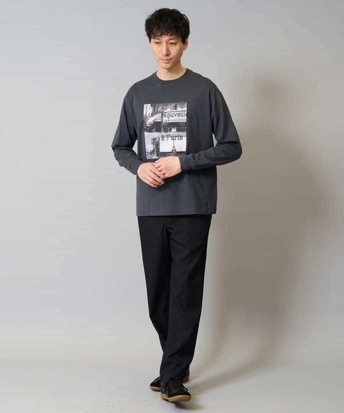 a.v.v（アーヴェヴェ）の「【綿100％】フォトプリントワイドシルエットカットソー　ロンT（Tシャツ/カットソー・メンズ・ホワイト/チャコールグレー・50/46/48/44）」の11枚目の写真