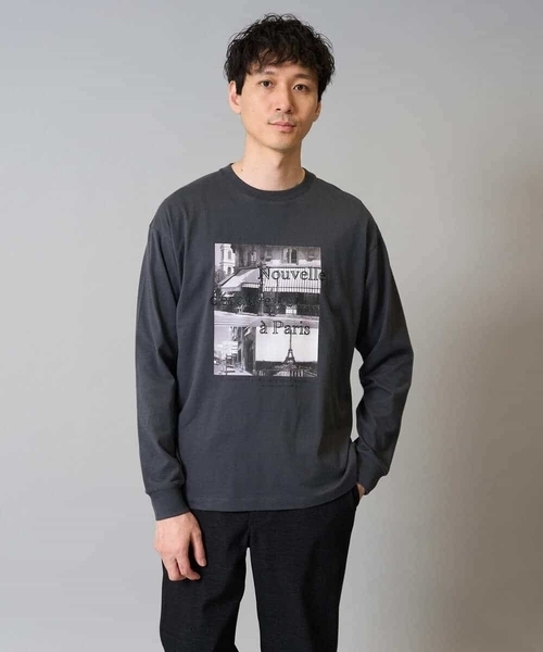 a.v.v（アーヴェヴェ）の「【綿100％】フォトプリントワイドシルエットカットソー　ロンT（Tシャツ/カットソー・メンズ・ホワイト/チャコールグレー・50/46/48/44）」の14枚目の写真