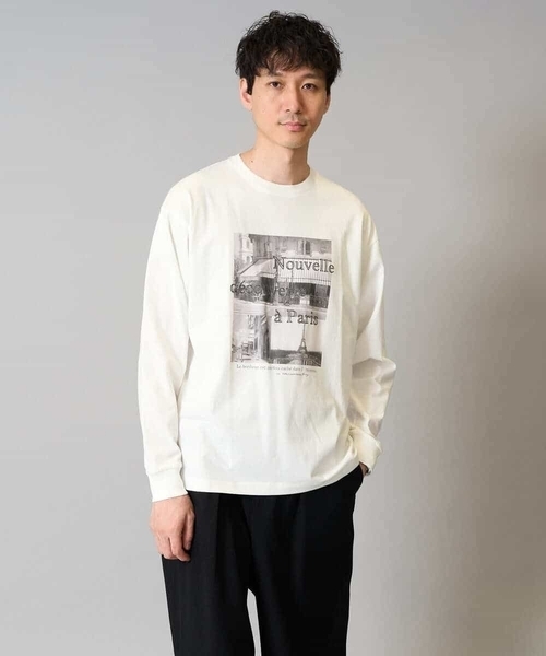 a.v.v（アーヴェヴェ）の「【綿100％】フォトプリントワイドシルエットカットソー　ロンT（Tシャツ/カットソー・メンズ・ホワイト/チャコールグレー・50/46/48/44）」の17枚目の写真