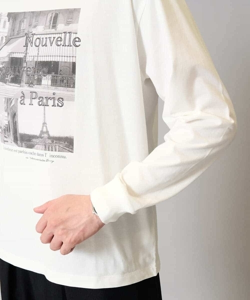 a.v.v（アーヴェヴェ）の「【綿100％】フォトプリントワイドシルエットカットソー　ロンT（Tシャツ/カットソー・メンズ・ホワイト/チャコールグレー・50/46/48/44）」の21枚目の写真