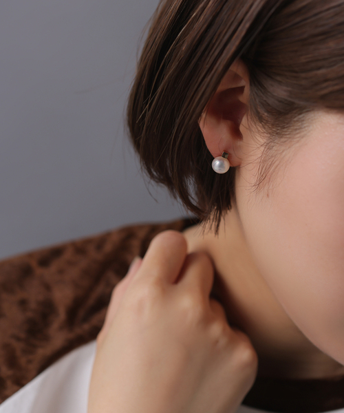 ポテトパールキューブピアス K10（両耳）（ピアス（両耳用））｜Lilas