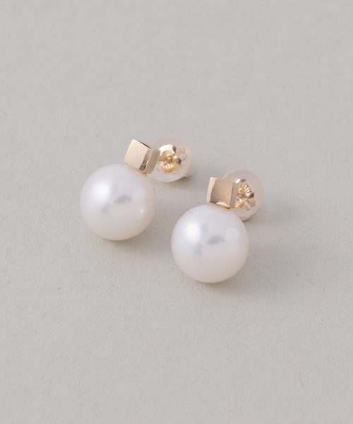 ポテトパールキューブピアス K10（両耳）（ピアス（両耳用））｜Lilas