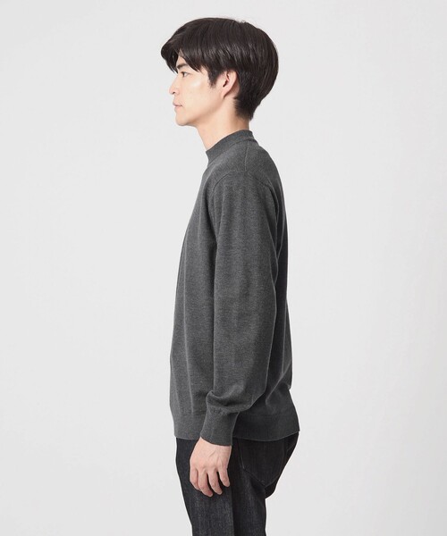 green label relaxing（グリーンレーベルリラクシング）の「【WEB限定】JUST fit ジャケイン モックネック ニット（ニット/セーター・メンズ・ブラック/ダークグレー/ダークブラウン・M/L/S/XL）」の6枚目の写真