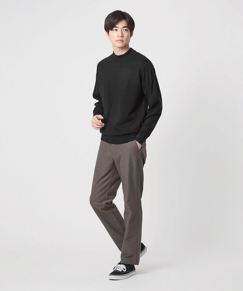green label relaxing（グリーンレーベルリラクシング）の「【WEB限定】JUST fit ジャケイン モックネック ニット（ニット/セーター・メンズ・ブラック/ダークグレー/ダークブラウン・M/L/S/XL）」の14枚目の写真