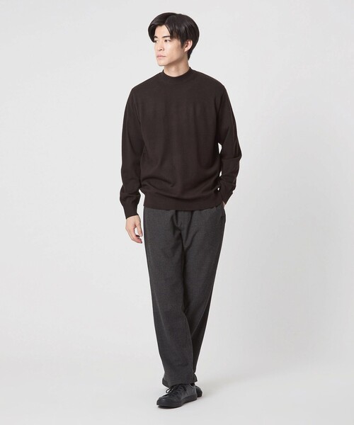 green label relaxing（グリーンレーベルリラクシング）の「【WEB限定】JUST fit ジャケイン モックネック ニット（ニット/セーター・メンズ・ブラック/ダークグレー/ダークブラウン・M/L/S/XL）」の20枚目の写真