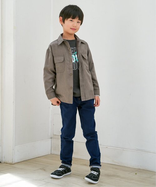 ikka（イッカ）の「【親子コーデ】フェイクスエード／デニムシャウター（110~160cm）（シャツ/ブラウス・キッズ・ブルー/スモークグレー・S/M/L/XL/XS）」の9枚目の写真