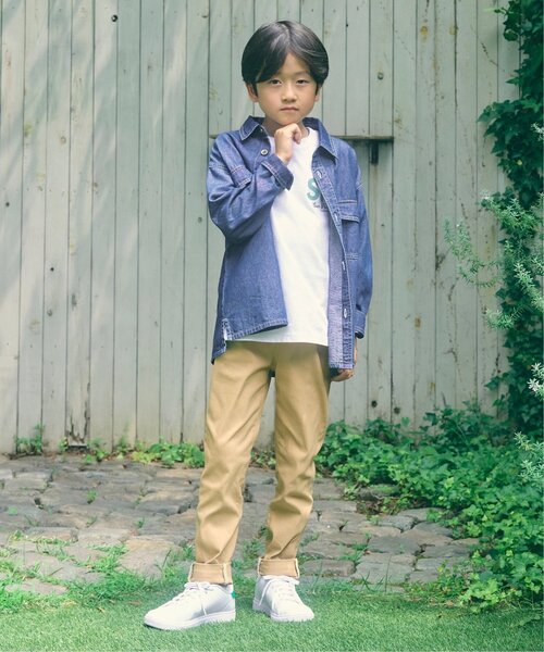 ikka（イッカ）の「【親子コーデ】フェイクスエード／デニムシャウター（110~160cm）（シャツ/ブラウス・キッズ・ブルー/スモークグレー・S/M/L/XL/XS）」の21枚目の写真