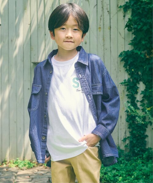 ikka（イッカ）の「【親子コーデ】フェイクスエード／デニムシャウター（110~160cm）（シャツ/ブラウス・キッズ・ブルー/スモークグレー・S/M/L/XL/XS）」の22枚目の写真