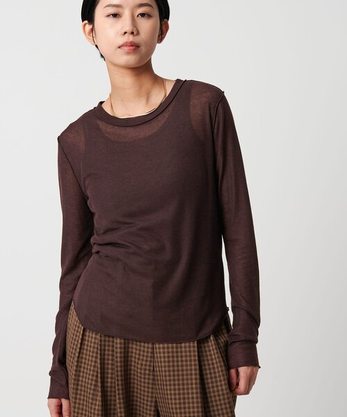 CITEN(シテン)の「<CITEN>エッセンシャルシアトップ(Tシャツ/カットソー・レディース・ホワイト/ブラック/ダークブラウン/レッド・FREE)」の5枚目の写真