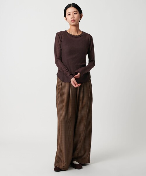 CITEN(シテン)の「<CITEN>エッセンシャルシアトップ(Tシャツ/カットソー・レディース・ホワイト/ブラック/ダークブラウン/レッド・FREE)」の6枚目の写真