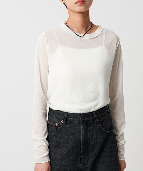 CITEN(シテン)の「<CITEN>エッセンシャルシアトップ(Tシャツ/カットソー・レディース・ホワイト/ブラック/ダークブラウン/レッド・FREE)」の7枚目の写真