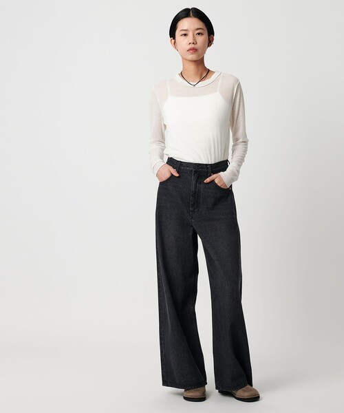 CITEN(シテン)の「<CITEN>エッセンシャルシアトップ(Tシャツ/カットソー・レディース・ホワイト/ブラック/ダークブラウン/レッド・FREE)」の8枚目の写真