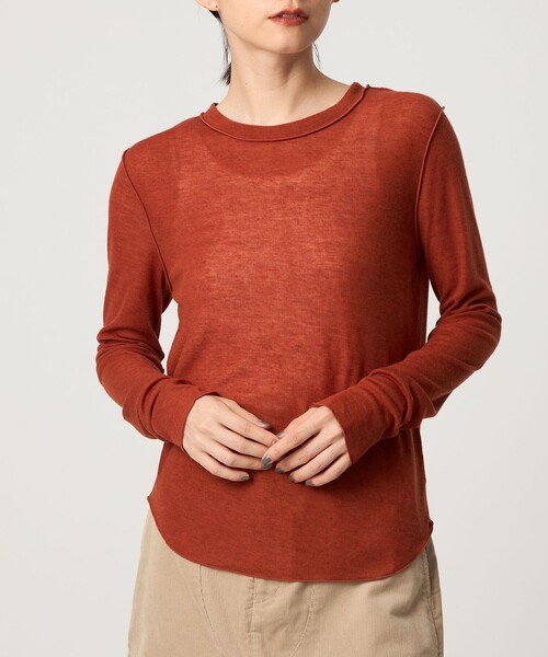 CITEN(シテン)の「<CITEN>エッセンシャルシアトップ(Tシャツ/カットソー・レディース・ホワイト/ブラック/ダークブラウン/レッド・FREE)」の11枚目の写真