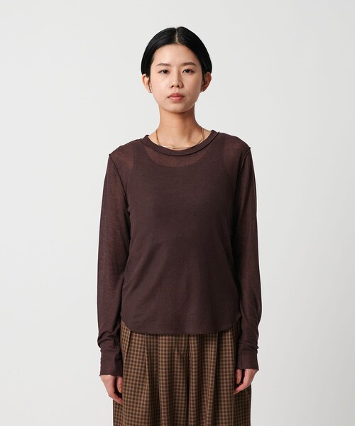 CITEN(シテン)の「<CITEN>エッセンシャルシアトップ(Tシャツ/カットソー・レディース・ホワイト/ブラック/ダークブラウン/レッド・FREE)」の13枚目の写真