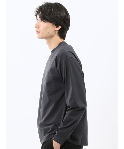 m.f.editorial（エムエフエディトリアル）の「【ストレッチ 高通気 撥水】KAITEKI+ マジ軽ウォーム クルーネック長袖Tシャツ（Tシャツ/カットソー・メンズ・グレー系その他2/ネイビー/ホワイト/ブラック・LARGE/MEDIUM）」の8枚目の写真