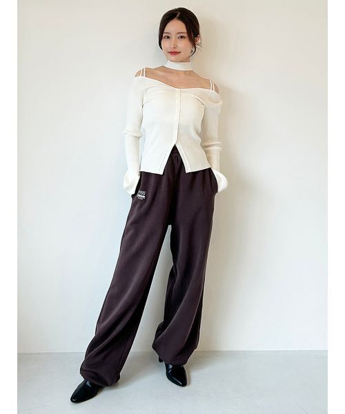 SNIDEL（スナイデル）の「タイ付きニットプルオーバー（ニット/セーター・レディース・アイボリー/ブラック/ライトブルー/ブラウン・F）」の9枚目の写真