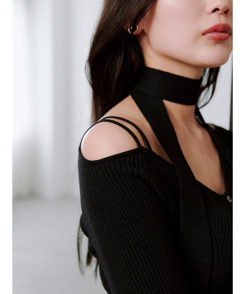 SNIDEL（スナイデル）の「タイ付きニットプルオーバー（ニット/セーター・レディース・アイボリー/ブラック/ライトブルー/ブラウン・F）」の16枚目の写真