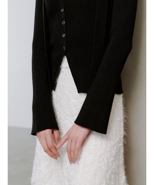 SNIDEL（スナイデル）の「タイ付きニットプルオーバー（ニット/セーター・レディース・アイボリー/ブラック/ライトブルー/ブラウン・F）」の17枚目の写真