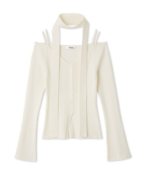 SNIDEL（スナイデル）の「タイ付きニットプルオーバー（ニット/セーター・レディース・アイボリー/ブラック/ライトブルー/ブラウン・F）」の22枚目の写真