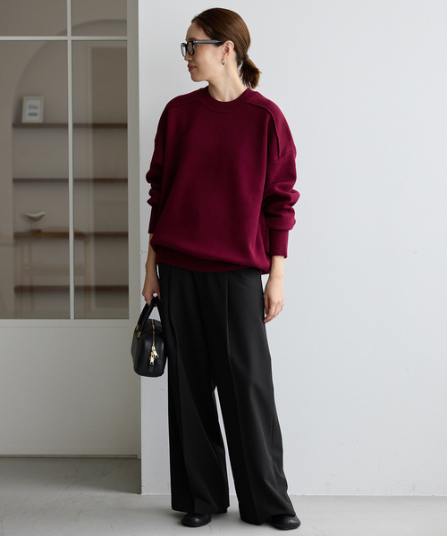 SLOBE IENA（スローブイエナ）の「《WEBのみ4サイズ展開》TRワイドトラウザー（スラックス・レディース・ブラック/グレー・34/36/38/40）」の7枚目の写真