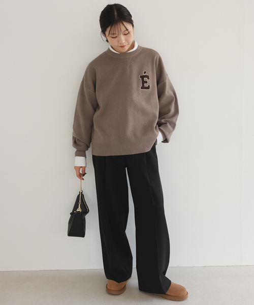 SLOBE IENA（スローブイエナ）の「《WEBのみ4サイズ展開》TRワイドトラウザー（スラックス・レディース・ブラック/グレー・34/36/38/40）」の12枚目の写真