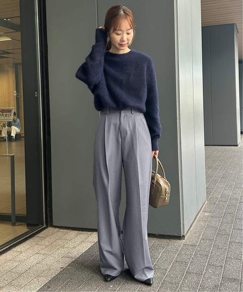 SLOBE IENA（スローブイエナ）の「《WEBのみ4サイズ展開》TRワイドトラウザー（スラックス・レディース・ブラック/グレー・34/36/38/40）」の13枚目の写真