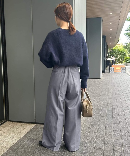 SLOBE IENA（スローブイエナ）の「《WEBのみ4サイズ展開》TRワイドトラウザー（スラックス・レディース・ブラック/グレー・34/36/38/40）」の14枚目の写真