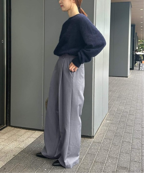 SLOBE IENA（スローブイエナ）の「《WEBのみ4サイズ展開》TRワイドトラウザー（スラックス・レディース・ブラック/グレー・34/36/38/40）」の15枚目の写真