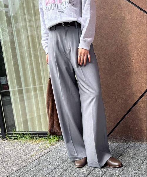 SLOBE IENA（スローブイエナ）の「《WEBのみ4サイズ展開》TRワイドトラウザー（スラックス・レディース・ブラック/グレー・34/36/38/40）」の19枚目の写真