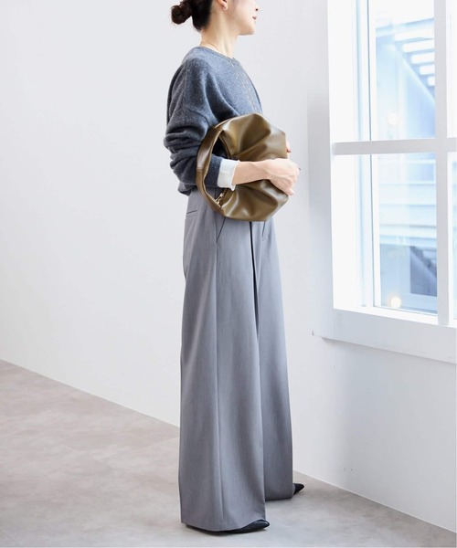 SLOBE IENA（スローブイエナ）の「《WEBのみ4サイズ展開》TRワイドトラウザー（スラックス・レディース・ブラック/グレー・34/36/38/40）」の21枚目の写真