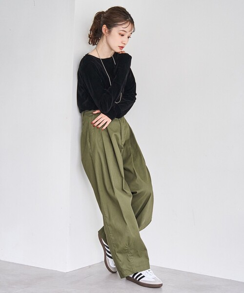 coen（コーエン）の「シアーベロアロンT（Tシャツ/カットソー・レディース・ターコイズブルー/オフホワイト/ブラック/ダークブラウン・M/L）」の15枚目の写真