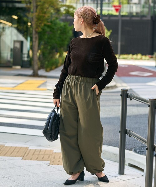 coen（コーエン）の「シアーベロアロンT（Tシャツ/カットソー・レディース・ターコイズブルー/オフホワイト/ブラック/ダークブラウン・M/L）」の17枚目の写真