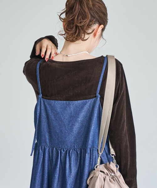 coen（コーエン）の「シアーベロアロンT（Tシャツ/カットソー・レディース・ターコイズブルー/オフホワイト/ブラック/ダークブラウン・M/L）」の20枚目の写真