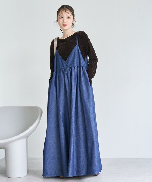 coen（コーエン）の「シアーベロアロンT（Tシャツ/カットソー・レディース・ターコイズブルー/オフホワイト/ブラック/ダークブラウン・M/L）」の21枚目の写真