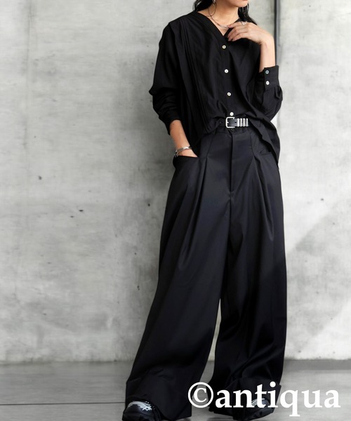antiqua(アンティカ)の「エクストラワイドパンツ(その他パンツ・レディース・ブラック/グレー・ONESIZE)」の19枚目の写真