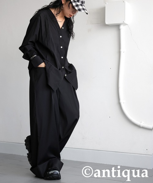 antiqua(アンティカ)の「エクストラワイドパンツ(その他パンツ・レディース・ブラック/グレー・ONESIZE)」の20枚目の写真