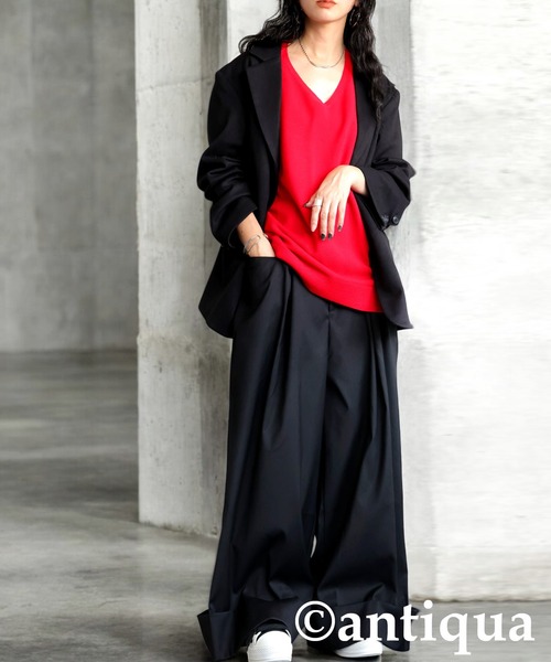 antiqua(アンティカ)の「エクストラワイドパンツ(その他パンツ・レディース・ブラック/グレー・ONESIZE)」の22枚目の写真