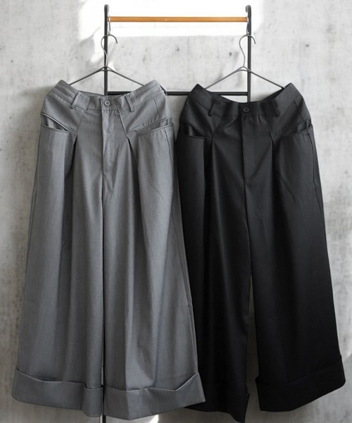 antiqua(アンティカ)の「エクストラワイドパンツ(その他パンツ・レディース・ブラック/グレー・ONESIZE)」の11枚目の写真