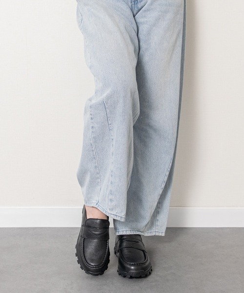 VINCULUM(ウィンクルム)の「【VINCULUM】<防滑・本革>スニーカーローファー(755119)(スニーカー・レディース・ブラック系その他/ブラック/アイボリー・39/38/36/37)」の6枚目の写真