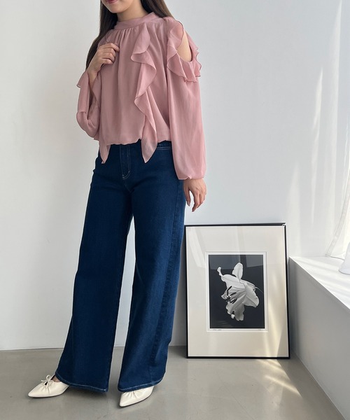 MISCH MASCH(ミッシュマッシュ)の「一部店舗限定 バックリボンフリルブラウス(シャツ/ブラウス・レディース・ブラウン/ピンク/ブラック・フリ-)」の5枚目の写真