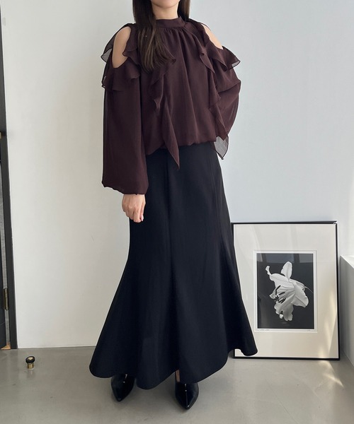 MISCH MASCH(ミッシュマッシュ)の「一部店舗限定 バックリボンフリルブラウス(シャツ/ブラウス・レディース・ブラウン/ピンク/ブラック・フリ-)」の6枚目の写真