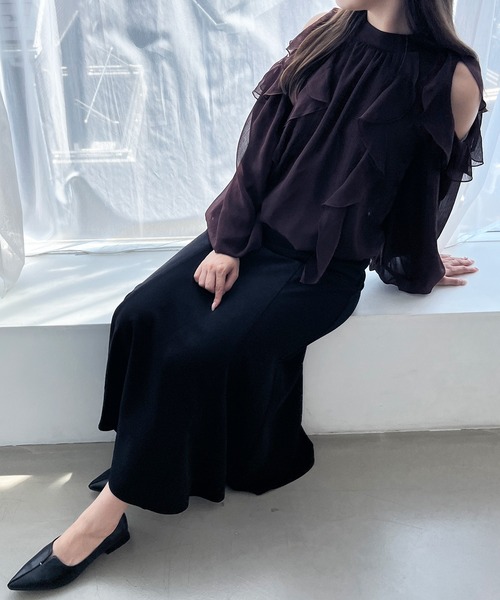 MISCH MASCH(ミッシュマッシュ)の「一部店舗限定 バックリボンフリルブラウス(シャツ/ブラウス・レディース・ブラウン/ピンク/ブラック・フリ-)」の7枚目の写真