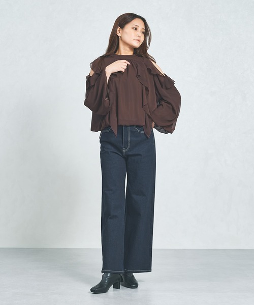 MISCH MASCH(ミッシュマッシュ)の「一部店舗限定 バックリボンフリルブラウス(シャツ/ブラウス・レディース・ブラウン/ピンク/ブラック・フリ-)」の12枚目の写真