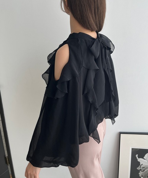 MISCH MASCH(ミッシュマッシュ)の「一部店舗限定 バックリボンフリルブラウス(シャツ/ブラウス・レディース・ブラウン/ピンク/ブラック・フリ-)」の21枚目の写真
