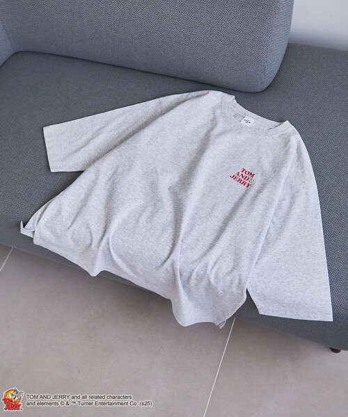 Tom&Jerry(トムアンドジェリー)の「【TOM and JERRY (トムとジェリー)/ 別注】 プリントフットボールTシャツ(Tシャツ/カットソー・レディース・ナチュラル/オレンジ系その他/ライトグレー/ダークグレー・M/L)」の5枚目の写真