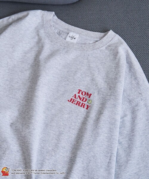 Tom&Jerry(トムアンドジェリー)の「【TOM and JERRY (トムとジェリー)/ 別注】 プリントフットボールTシャツ(Tシャツ/カットソー・レディース・ナチュラル/オレンジ系その他/ライトグレー/ダークグレー・M/L)」の6枚目の写真