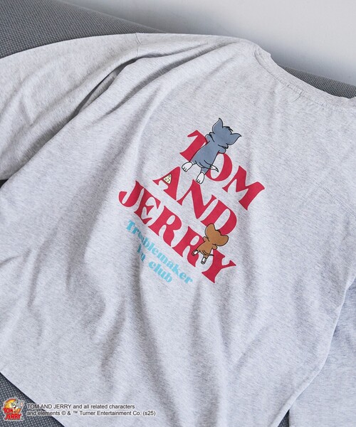 Tom&Jerry(トムアンドジェリー)の「【TOM and JERRY (トムとジェリー)/ 別注】 プリントフットボールTシャツ(Tシャツ/カットソー・レディース・ナチュラル/オレンジ系その他/ライトグレー/ダークグレー・M/L)」の7枚目の写真